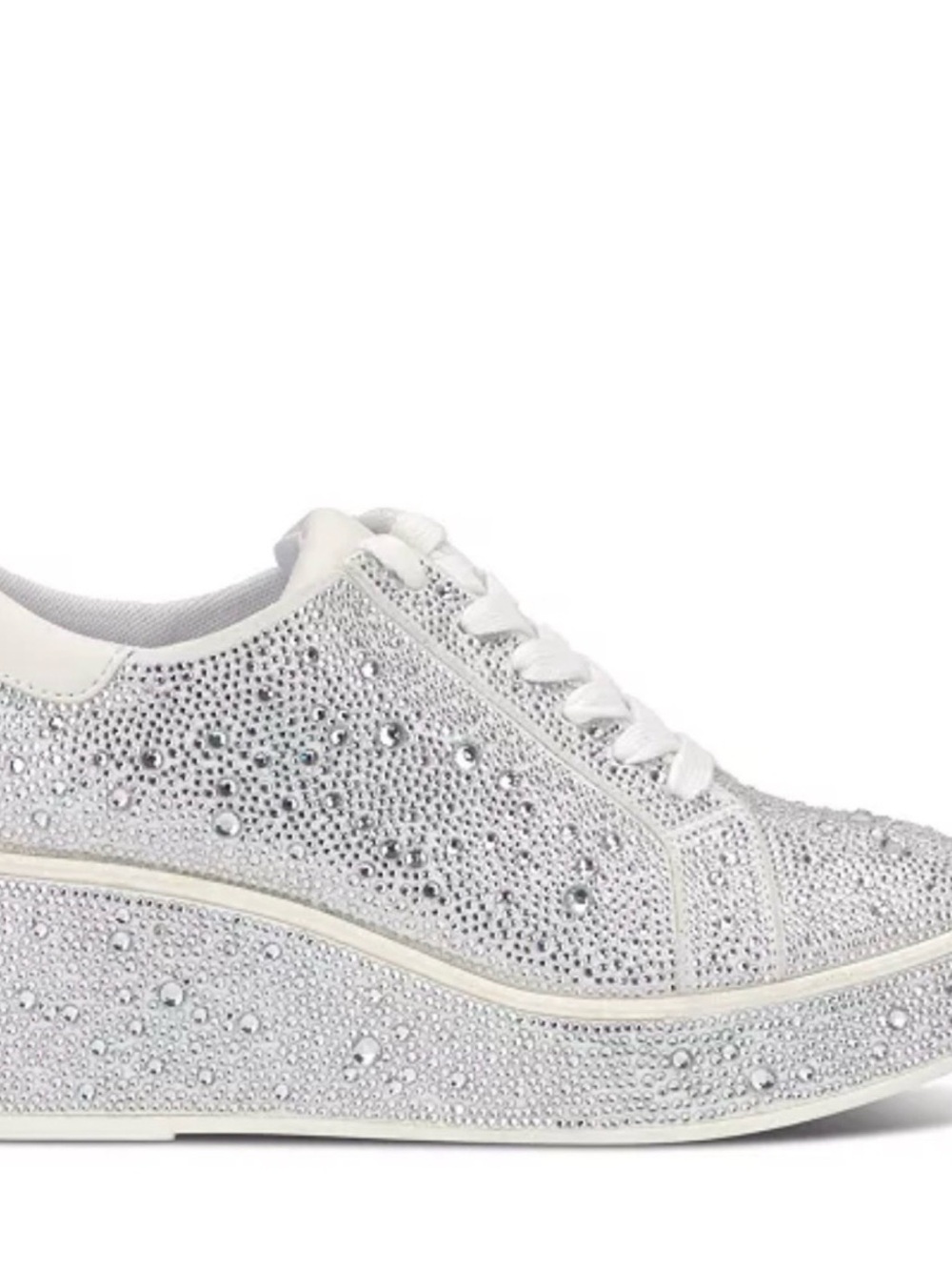 INC International Concepts White Crystal Platform Lace-Up Sneaker